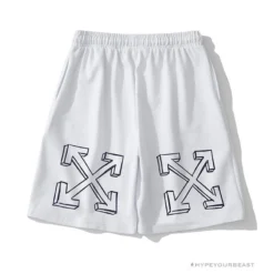 Hypeyourbeast OFF-WHITE Dimensional Sketch Shorts 'WHITE' Pants