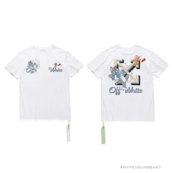 Hypeyourbeast OFF-WHITE Summer Tom And Jerry Print Tee Shirt 'WHITE' T-Shirts 23 Hypeyourbeast OFF-WHITE Summer Tom And Jerry Print Tee Shirt 'WHITE' T-Shirts