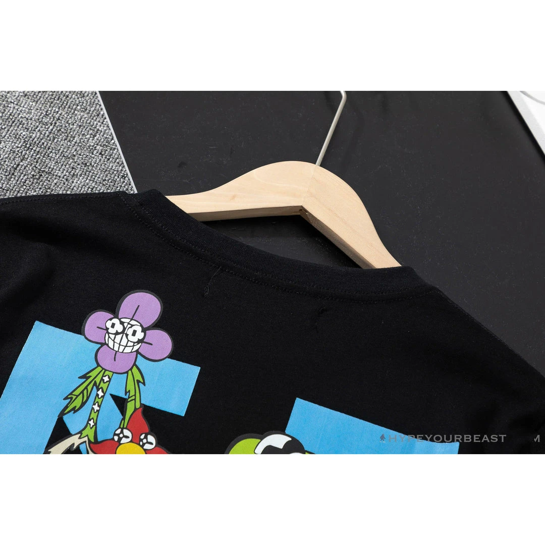 Hypeyourbeast OFF-WHITE Floral And Frog Pattern Tee Shirt 'BLACK' T-Shirts 6 Hypeyourbeast OFF-WHITE Floral And Frog Pattern Tee Shirt 'BLACK' T-Shirts