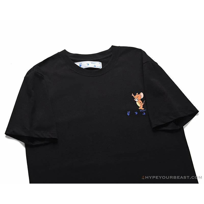 Hypeyourbeast T-Shirts OFF-WHITE Classic Animated Tom And Jerry Arrow Tee Shirt 'BLACK' 3 Hypeyourbeast T-Shirts OFF-WHITE Classic Animated Tom And Jerry Arrow Tee Shirt 'BLACK'