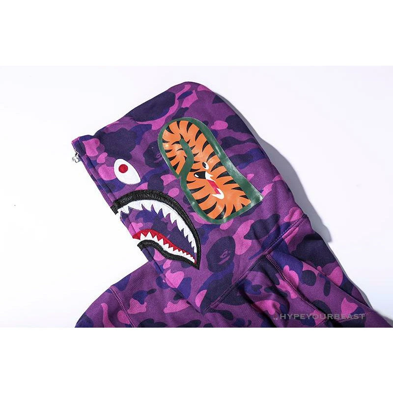 Hypeyourbeast BAPE Shark Head Classic Embroidered Camouflage Zip-Up Hoodie 'PURPLE' Clothes 4 Hypeyourbeast BAPE Shark Head Classic Embroidered Camouflage Zip-Up Hoodie 'PURPLE' Clothes