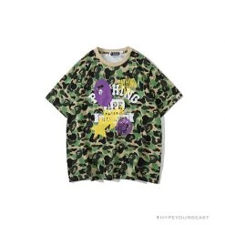 Hypeyourbeast BAPE Ape Head Star Camouflage Shading Tee Shirt 'GREEN'
