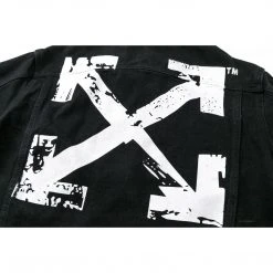 HypeYourBeast Off White Denim Black Jacket - White Hoodies & Jackets
