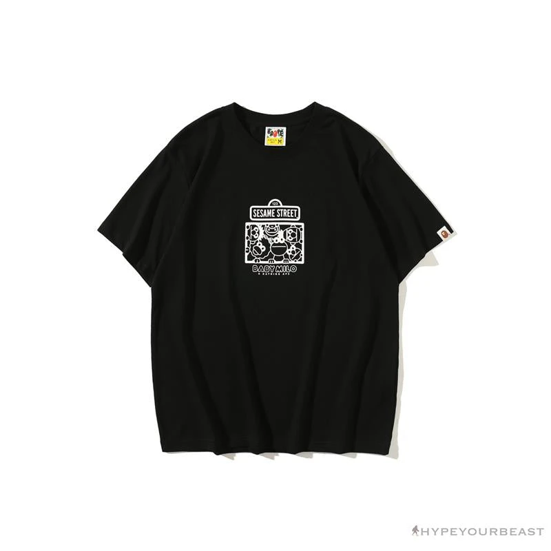 Hypeyourbeast BAPE Baby Milo Sesame Street Plain Tee Shirt 'BLACK' 1 Hypeyourbeast BAPE Baby Milo Sesame Street Plain Tee Shirt 'BLACK'