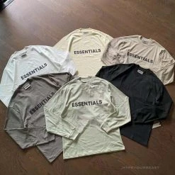 Hypeyourbeast Shirts FOG 'ESSENTIALS' Long Sleeve Shirt Cream