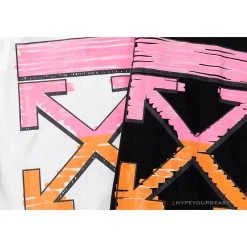 Hypeyourbeast OFF-WHITE Pink Orange Arrow Hoodie 'BLACK' Hoodies & Jackets