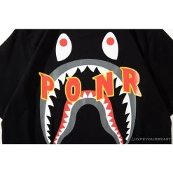 Hypeyourbeast BAPE Shark Head PONR Tee Shirt 'BLACK' Clothes