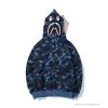 Hypeyourbeast BAPE Shark Head Classic Embroidered Camouflage Zip-Up Hoodie 'BLUE'