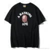 Hypeyourbeast BAPE Classic Basic Ape Man Head English LOGO Tee Shirt 'BLACK' Clothes