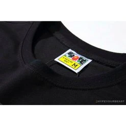 Hypeyourbeast BAPE Classic Basic Ape Man Head English LOGO Tee Shirt 'BLACK' Clothes 16 Hypeyourbeast BAPE Classic Basic Ape Man Head English LOGO Tee Shirt 'BLACK' Clothes
