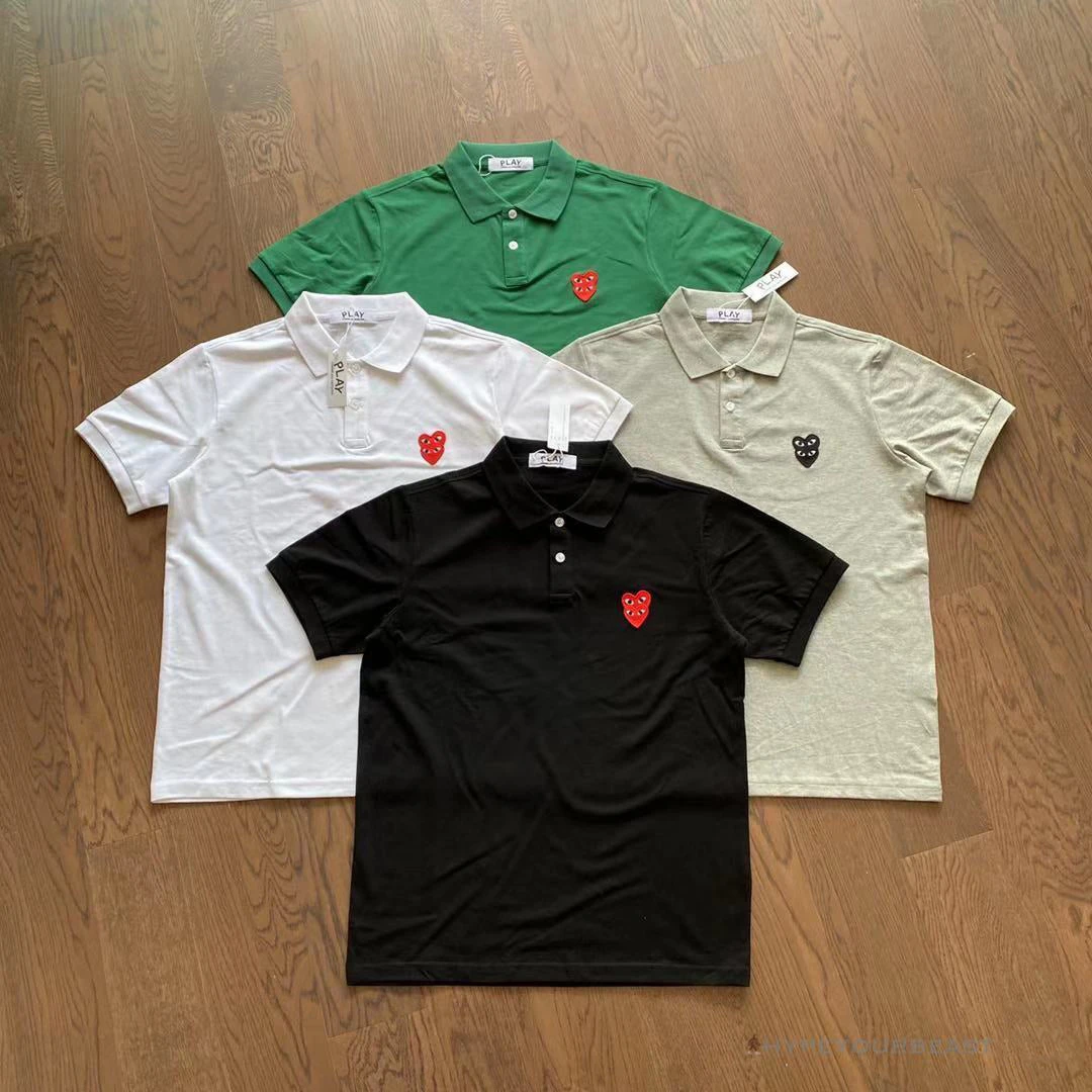 Hypeyourbeast Shirts CDG Polo Shirt White 3 Hypeyourbeast Shirts CDG Polo Shirt White