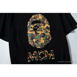 Hypeyourbeast BAPE X MCM Camouflage Ape Head Tee Shirt 'BLACK'