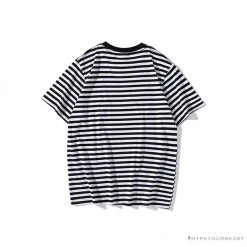 Hypeyourbeast BAPE Baby Milo Rock Bass Player Striped Tee Shirt 'BLACK' Clothes