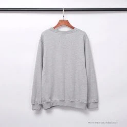 Hypeyourbeast BAPE Classic Ape Head Embroidered Long Sleeve Shirt 'GREY'