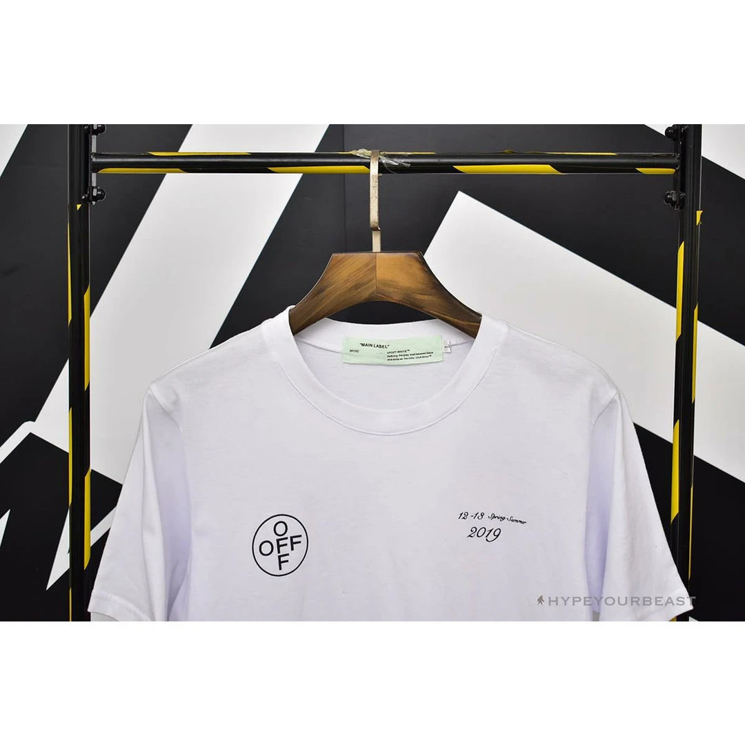 Hypeyourbeast OFF-WHITE 99 Pink Arrow Tee Shirt 'WHITE' 3 Hypeyourbeast OFF-WHITE 99 Pink Arrow Tee Shirt 'WHITE'