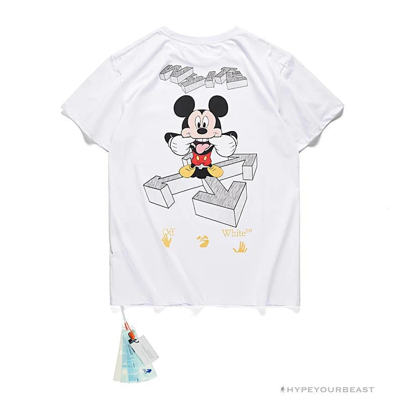 Hypeyourbeast OFF-WHITE Mickey Bluff Face Tee Shirt 'WHITE' 2 Hypeyourbeast OFF-WHITE Mickey Bluff Face Tee Shirt 'WHITE'