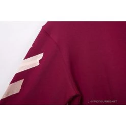 Hypeyourbeast OFF-WHITE Rubber Strip Arrow Long Sleeve Shirt 'WINE RED' Shirts