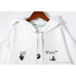 Hypeyourbeast OFF-WHITE Green Arrow Hoodie 'WHITE'
