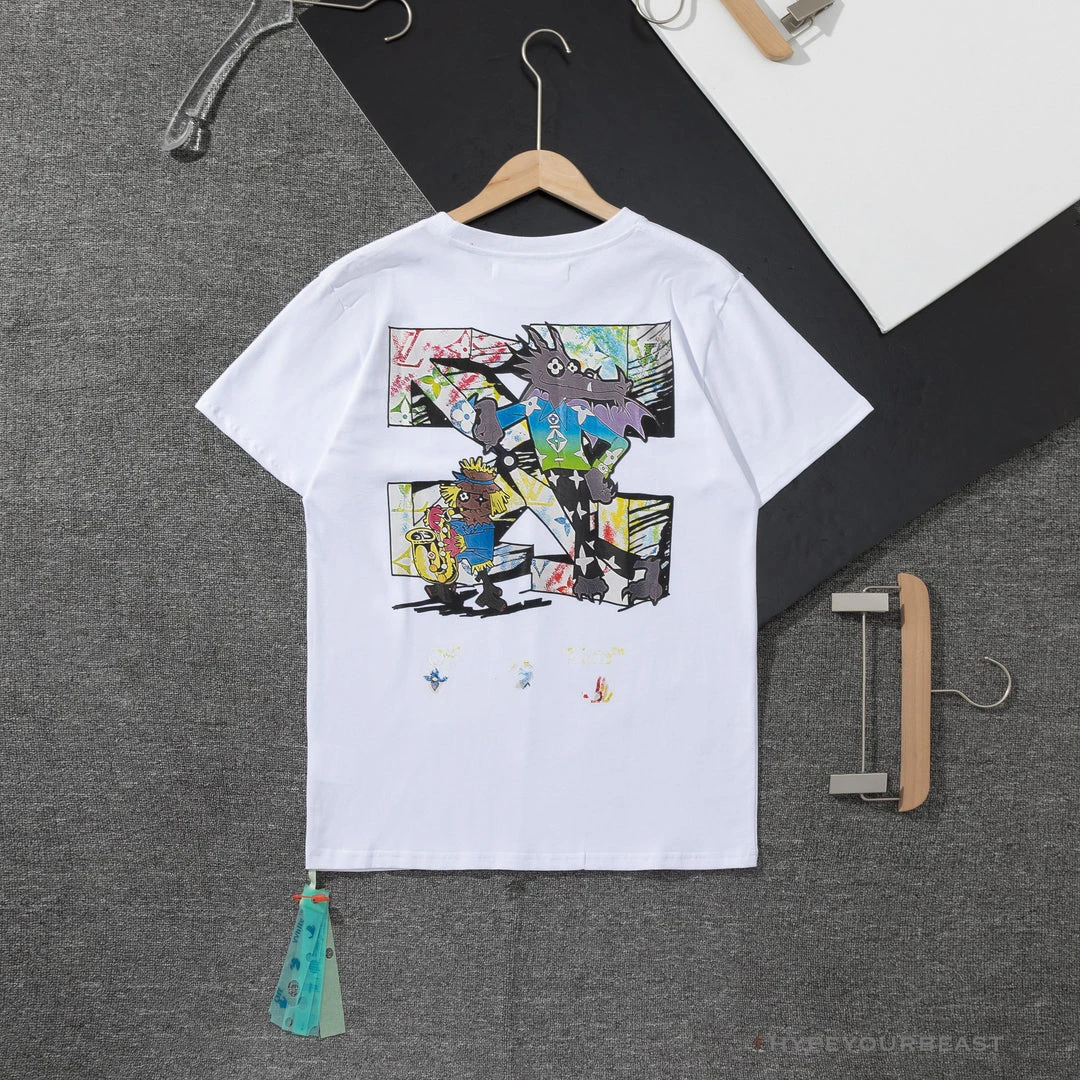 Hypeyourbeast OFF-WHITE LV Pattern Cartoon Series Tee Shirt 'WHITE' T-Shirts 2 Hypeyourbeast OFF-WHITE LV Pattern Cartoon Series Tee Shirt 'WHITE' T-Shirts