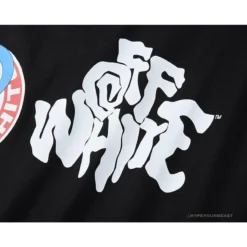 Hypeyourbeast OFF-WHITE Graffiti Letter Doraemon Tee Shirt ' BLACK' T-Shirts