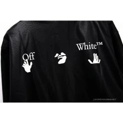 Hypeyourbeast OFF-WHITE 20FW New Logo Hooded Leather Jacket Black Hoodies & Jackets