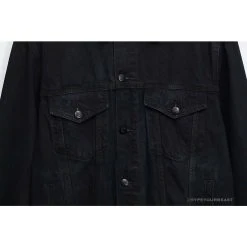 Hypeyourbeast OFF-WHITE Autumn And Winter New ️Back Blue Arrow Wash Denim Jacket Hoodies & Jackets