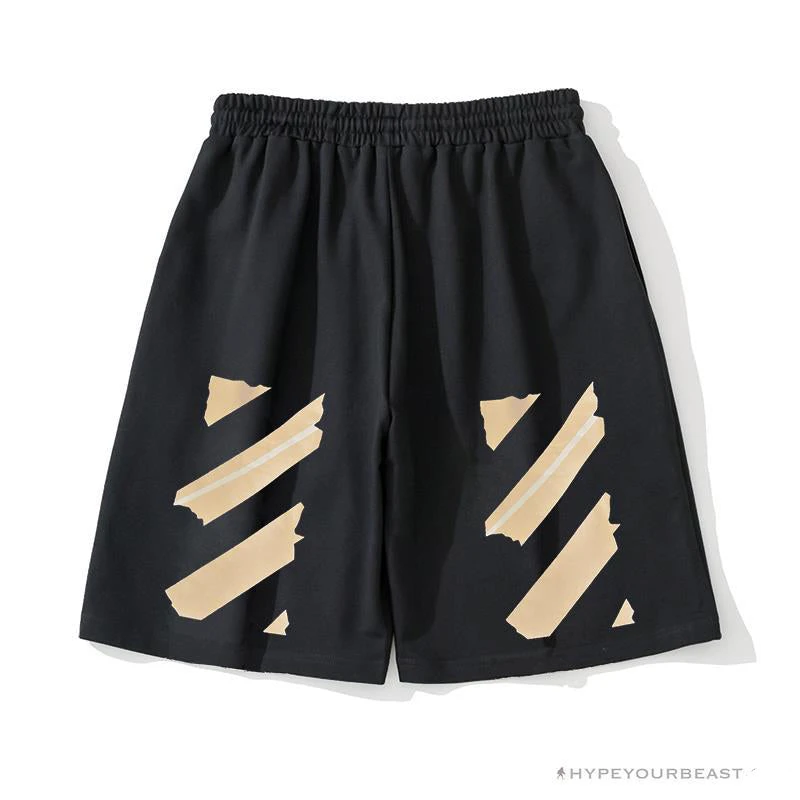 Hypeyourbeast Pants OFF-WHITE Explosive Strip Basic Arrow Shorts 'BLACK' 1 Hypeyourbeast Pants OFF-WHITE Explosive Strip Basic Arrow Shorts 'BLACK'