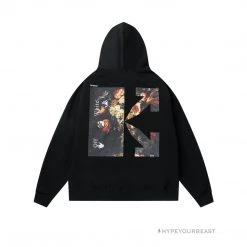 HypeYourBeast Off White Hoodie Jabba Flower - Black Hoodies & Jackets