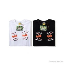Hypeyourbeast Clothes BAPE Shark Head PONR Tee Shirt 'WHITE'