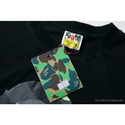 Hypeyourbeast Clothes BAPE Luminous Spots Camouflage Great Ape Man Black Head Cotton Short Sleeve Tee Shirt 'BLACK'