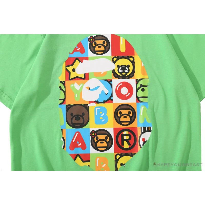 Hypeyourbeast Clothes BAPE Baby Milo Color Square Ape Head Tee Shirt 'GREEN' 5 Hypeyourbeast Clothes BAPE Baby Milo Color Square Ape Head Tee Shirt 'GREEN'