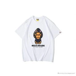 Hypeyourbeast BAPE Baby Milo Blue Shark Hat Little Monkey Tee Shirt 'WHITE'