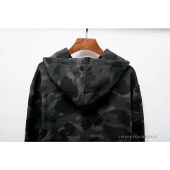 Hypeyourbeast BAPE X Bathing Ape Head Camouflage Hoodie 'GREY'