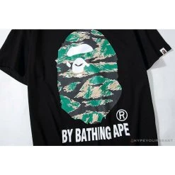 Hypeyourbeast BAPE Tiger Pattern Camouflage Ape Initials Tee Shirt 'BLACK' Clothes