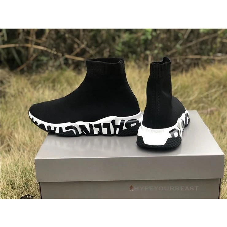 Hypeyourbeast BCG Sock Sneakers 'Graffiti - Black White' Balenciaga 3 Hypeyourbeast BCG Sock Sneakers 'Graffiti - Black White' Balenciaga