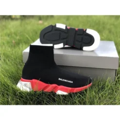 Hypeyourbeast BCG Sock Sneakers Clear Sole Black / Red