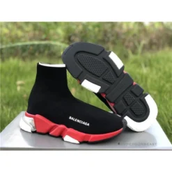 Hypeyourbeast BCG Sock Sneakers Clear Sole Black / Red