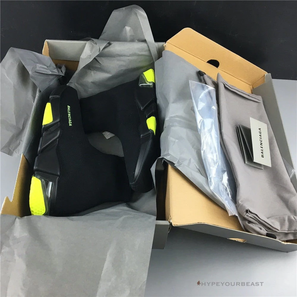 Hypeyourbeast BCG Sock Sneakers Clear Sole - Black Yellow Fluo Balenciaga 8 Hypeyourbeast BCG Sock Sneakers Clear Sole - Black Yellow Fluo Balenciaga