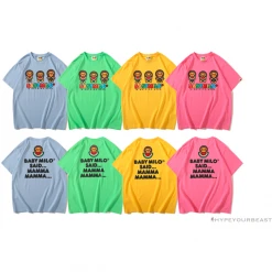 Hypeyourbeast BAPE Baby Milo Watermelon Little Monkey Tee Shirt 'BLUE'