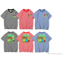 Hypeyourbeast BAPE Baby Milo Sesame Street Striped Tee Shirt 'RED' 12 Hypeyourbeast BAPE Baby Milo Sesame Street Striped Tee Shirt 'RED'