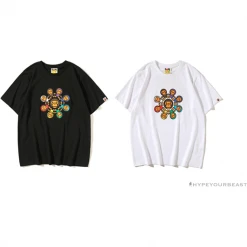 Hypeyourbeast BAPE Baby Milo Ring Colorful Kaleidoscope Tee Shirt 'WHITE' Clothes