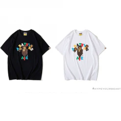 Hypeyourbeast BAPE Baby Milo Color Letter Monkey Tee Shirt 'BLACK'