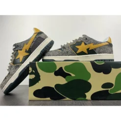 Hypeyourbeast Bape Sta Low Top Sneakers 'Grey Mustard Yellow'