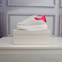 Hypeyourbeast Alexander McQueen White / Pink Lace Up Sneaker A. Mcqueen