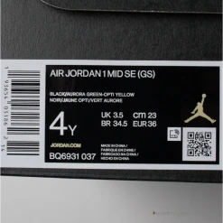 Hypeyourbeast Air Jordan 1 Mid GS Aurora Green Optic-Yellow