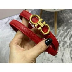 Hypeyourbeast Belts SFG Women's Double G Leather Light Red Belt
