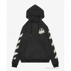 HypeYourBeast Off White Hoodie Black Hoodies & Jackets