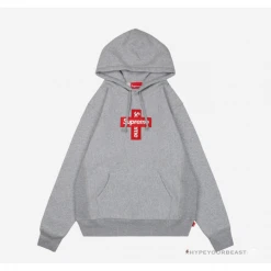 HypeYourBeast Hoodies & Jackets Supreme Cross Box Logo Hoodie Grey