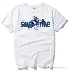 Hypeyourbeast Supreme Tee Shirt Tom & Jerry White T-Shirts