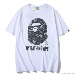 Hypeyourbeast BAPE Starry Sky Camouflage Luminous Great Ape Man Head Tee Shirt 'WHITE'